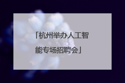 杭州举办人工智能专场招聘会