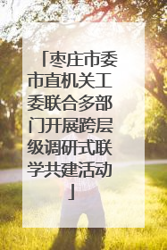 枣庄市委市直机关工委联合多部门开展跨层级调研式联学共建活动