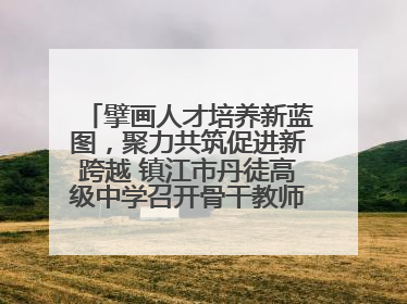 擘画人才培养新蓝图，聚力共筑促进新跨越 镇江市丹徒高级中学召开骨干教师培养大会