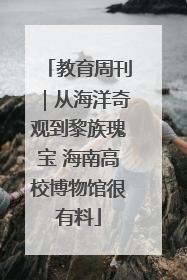 教育周刊｜从海洋奇观到黎族瑰宝 海南高校博物馆很有料