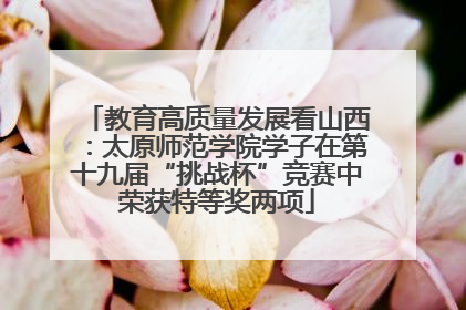 教育高质量发展看山西：太原师范学院学子在第十九届“挑战杯”竞赛中荣获特等奖两项