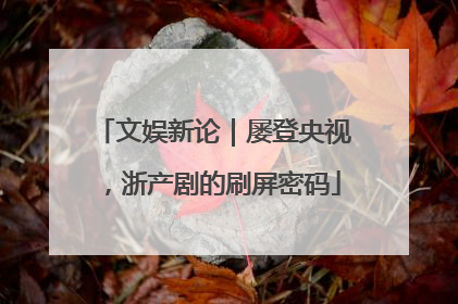 文娱新论｜屡登央视，浙产剧的刷屏密码