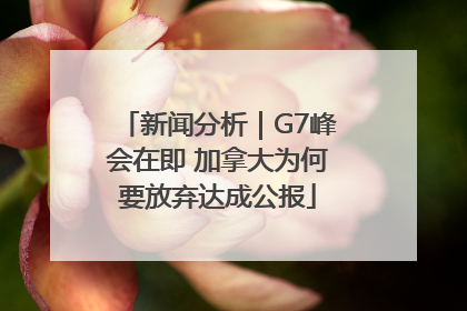新闻分析｜G7峰会在即 加拿大为何要放弃达成公报