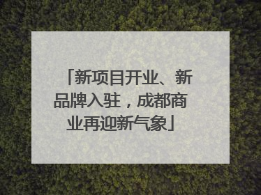 新项目开业、新品牌入驻，成都商业再迎新气象