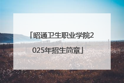 昭通卫生职业学院2025年招生简章