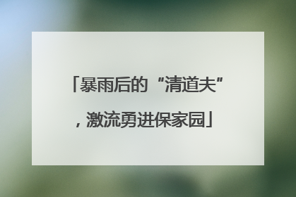 暴雨后的“清道夫”，激流勇进保家园