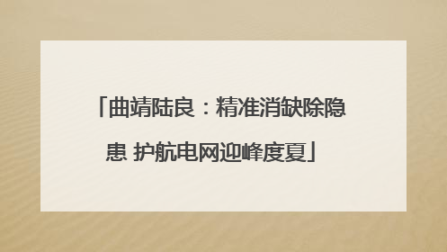 曲靖陆良：精准消缺除隐患 护航电网迎峰度夏
