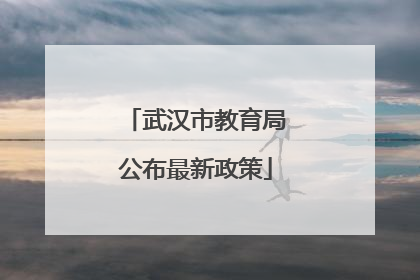 武汉市教育局公布最新政策