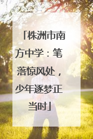 株洲市南方中学：笔落惊风处，少年逐梦正当时