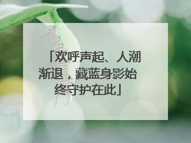 欢呼声起、人潮渐退，藏蓝身影始终守护在此