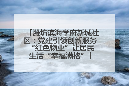 潍坊滨海学府新城社区：党建引领创新服务 “红色物业”让居民生活“幸福满格”