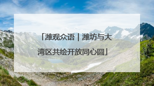 潍观众语｜潍坊与大湾区共绘开放同心圆
