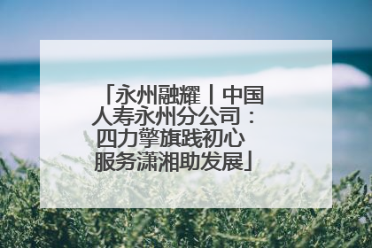永州融耀丨中国人寿永州分公司：四力擎旗践初心 服务潇湘助发展