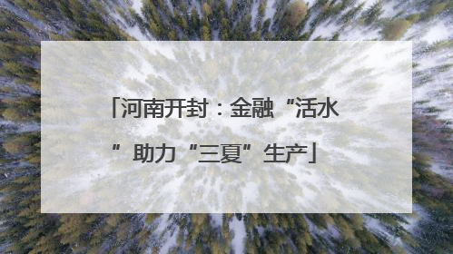 河南开封：金融“活水”助力“三夏”生产