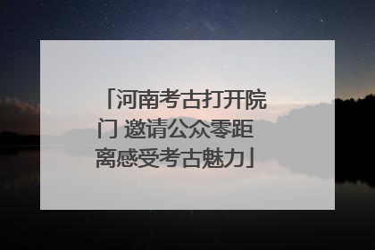 河南考古打开院门 邀请公众零距离感受考古魅力