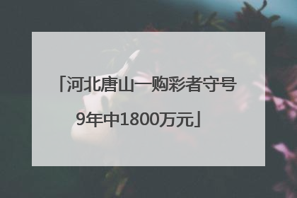 河北唐山一购彩者守号9年中1800万元