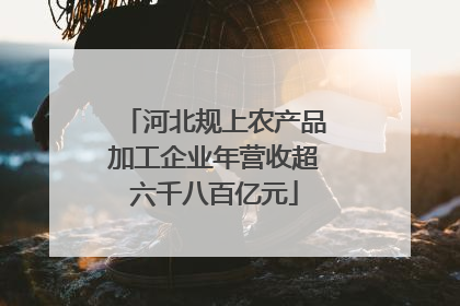 河北规上农产品加工企业年营收超六千八百亿元