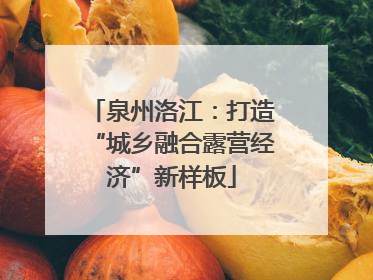 泉州洛江：打造“城乡融合露营经济”新样板