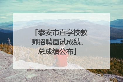 泰安市直学校教师招聘面试成绩、总成绩公布