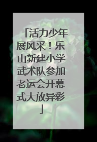 活力少年展风采！乐山新建小学武术队参加老运会开幕式大放异彩