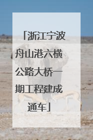 浙江宁波舟山港六横公路大桥一期工程建成通车