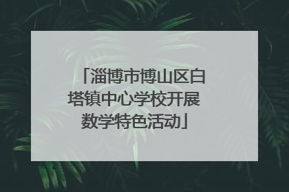 淄博市博山区白塔镇中心学校开展数学特色活动