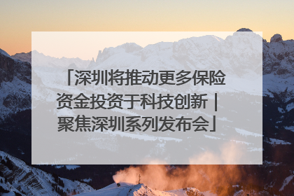 深圳将推动更多保险资金投资于科技创新｜聚焦深圳系列发布会