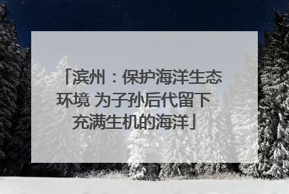 滨州：保护海洋生态环境 为子孙后代留下充满生机的海洋