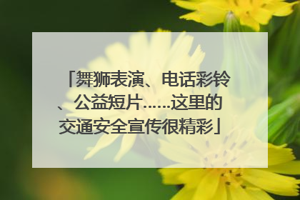 舞狮表演、电话彩铃、公益短片……这里的交通安全宣传很精彩