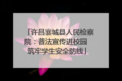 许昌襄城县人民检察院：普法宣传进校园 筑牢学生安全防线