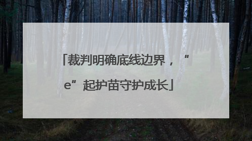 裁判明确底线边界，“e”起护苗守护成长
