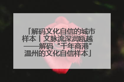 解码文化自信的城市样本丨文脉流深润瓯越——解码“千年商港”温州的文化自信样本