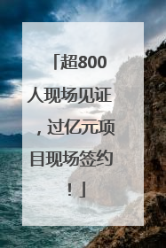 超800人现场见证，过亿元项目现场签约！