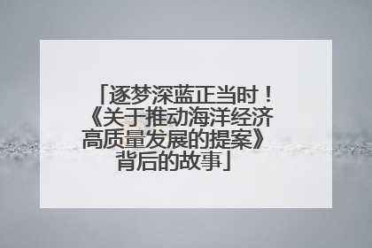 逐梦深蓝正当时！《关于推动海洋经济高质量发展的提案》背后的故事