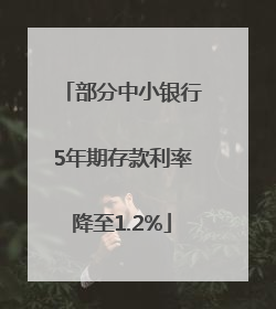 部分中小银行5年期存款利率降至1.2%
