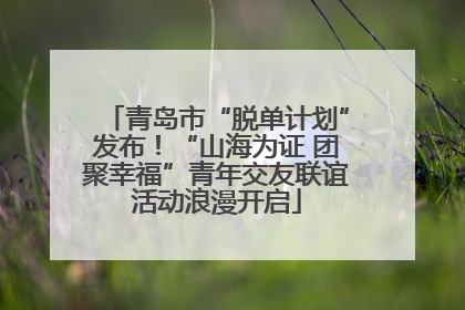 青岛市“脱单计划”发布！“山海为证 团聚幸福”青年交友联谊活动浪漫开启