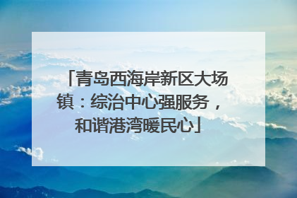 青岛西海岸新区大场镇：综治中心强服务，和谐港湾暖民心