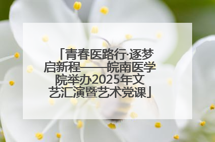 青春医路行·逐梦启新程——皖南医学院举办2025年文艺汇演暨艺术党课