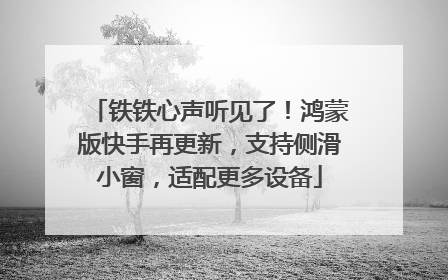 铁铁心声听见了！鸿蒙版快手再更新，支持侧滑小窗，适配更多设备