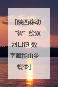 陕西移动“智”绘双河口镇 数字赋能山乡蝶变