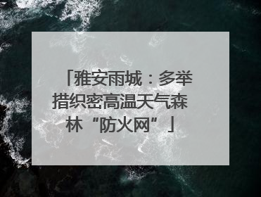 雅安雨城：多举措织密高温天气森林“防火网”