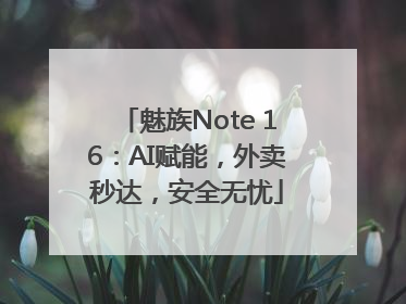 魅族Note 16：AI赋能，外卖秒达，安全无忧