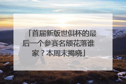 首届新版世俱杯的最后一个参赛名额花落谁家？本周末揭晓