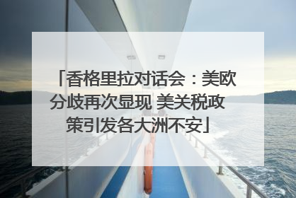 香格里拉对话会：美欧分歧再次显现 美关税政策引发各大洲不安