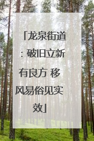 龙泉街道：破旧立新有良方 移风易俗见实效