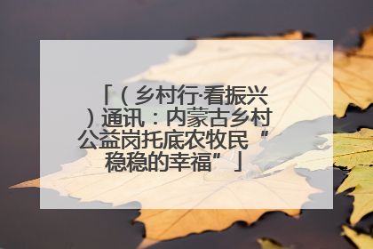 （乡村行·看振兴）通讯：内蒙古乡村公益岗托底农牧民“稳稳的幸福”