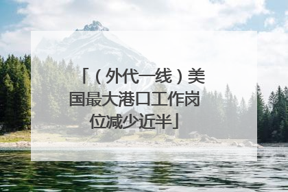 （外代一线）美国最大港口工作岗位减少近半