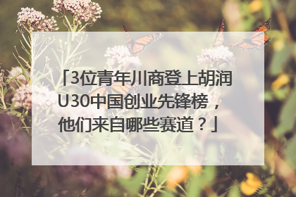 3位青年川商登上胡润U30中国创业先锋榜，他们来自哪些赛道？