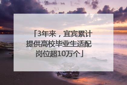 3年来，宜宾累计提供高校毕业生适配岗位超10万个