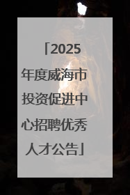 2025年度威海市投资促进中心招聘优秀人才公告
